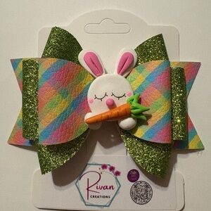 Rivan Creations Multicolor Bunny Hair Bow